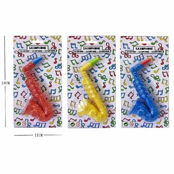 J&aacute;t&eacute;k Szaxofon - 16 cm - Vegyes Sz&iacute;nek - 12 db K&aacute;rty&aacute;n