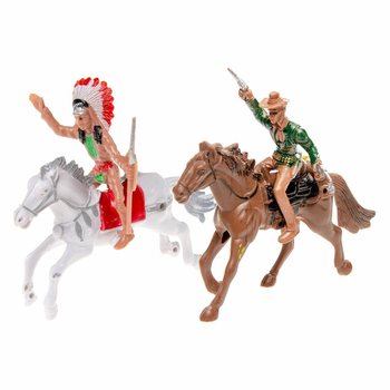 Vegyes cowboy &eacute;s indi&aacute;n figur&aacute;k lovon (12 db)