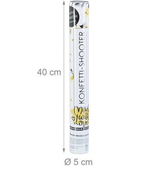 Konfetti &aacute;gy&uacute; &ndash; Sz&iacute;n: Fekete-S&aacute;rga - 40 cm - Partypopper (10 db)