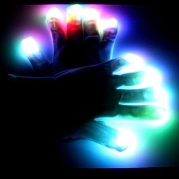 LED-es kesztyű / Rave kesztyű (12 db)