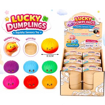 RAGE - LUCKY DUMPLINGS - Squishy Bun Dumplings NAGY M&eacute;ret: 8.5 x 8.5 x 4.8 Cm - DISPLAYBEN (12 db)