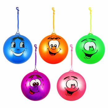 Smiley arcú gumiszalagos Bungee labda Ø 23 cm (24 db)