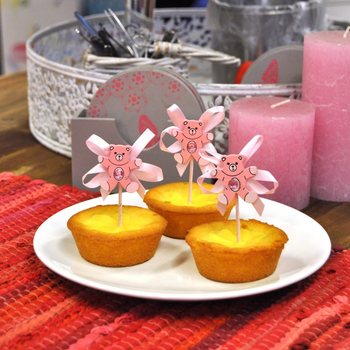 Sz&uuml;let&eacute;si muffin p&aacute;lcika - R&oacute;zsasz&iacute;n maci (12 db)