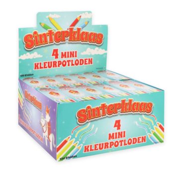 Mikul&aacute;s (Sinterklaas) sz&iacute;nes ceruza k&eacute;szlet 4 r&eacute;szes, displayben (120 db)