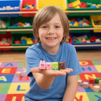 ZS&Aacute;KBAMACSKA SQUISHY - CUBE ANIMALS - DISPLAYBEN (96 db)