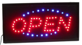 LED-es Rekl&aacute;mt&aacute;bla "OPEN" &ndash; 2 sz&iacute;nű