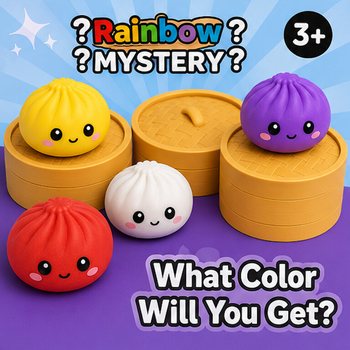 RAGE - Squishy SUGAR EDITION Gomb&oacute;c Dumplings NAGY (8.5 x 8.5 x 4.8 cm) - Viral 2026 Fidget Toy (12 db)