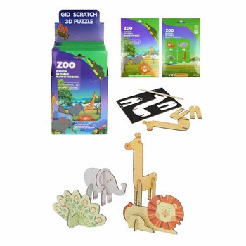 3D Kaparós Puzzle Állatkerti Állatok (18 db-os display)