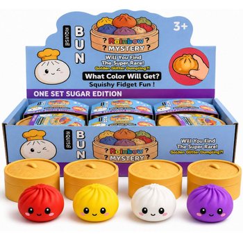 RAGE - Squishy SUGAR EDITION Gomb&oacute;c Dumplings NAGY (8.5 x 8.5 x 4.8 cm) - Viral 2026 Fidget Toy (12 db)