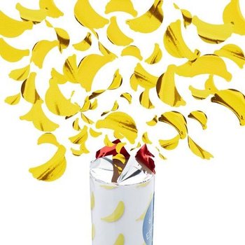 Ban&aacute;n konfetti &aacute;gy&uacute; &ndash; Sz&iacute;n: s&aacute;rga - 40 cm - party popper (10 db)