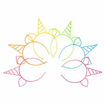 EGYSZARVÚ TIARA / FEJPÁNT, MIX NEON SZÍNEK (24 db)
