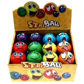 Smiley PU Stresszlabda Display (24 db)