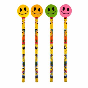 Vidám Smiley Ceruza Radírral (24 db)