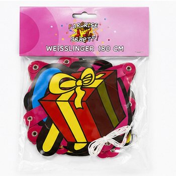 SURPRISE PARTY FELIRATOS GIRLAND - HOSSZ: 180 CM (6 db)