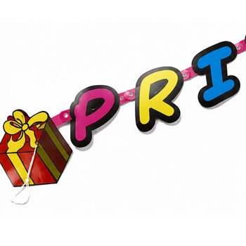 SURPRISE PARTY FELIRATOS GIRLAND - HOSSZ: 180 CM (6 db)