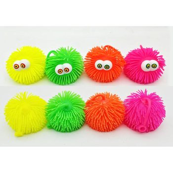 PUFFER LABDA SZEMEKKEL - 10CM - DISPLAYBEN (12 db)