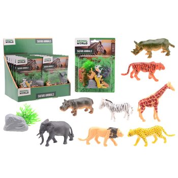 ANIMAL WORLD - SAFARI ÁLLAT JÁTÉKSZETT 10 RÉSZES KÁRTYÁN - DISPLAYBEN (12 db)