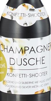Konfetti &aacute;gy&uacute; pezsgős&uuml;veg 31 cm &ndash; Ez&uuml;st-arany (4 db)