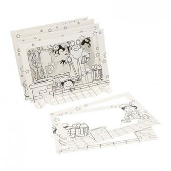 Sinterklaas / Szent Mikl&oacute;s 3D Kukucsk&aacute;l&oacute; Ablak Kreat&iacute;v K&eacute;szlet (12 db)