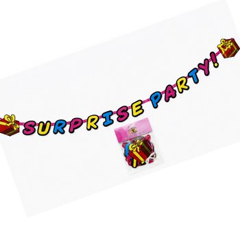 SURPRISE PARTY FELIRATOS GIRLAND - HOSSZ: 180 CM (6 db)