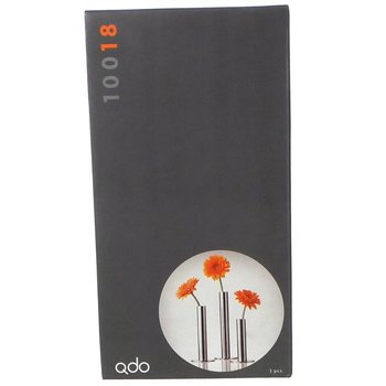 QDO - Rozsdamentes Acél Váza 1 Virághoz, 3 darabos szett (1 szett)