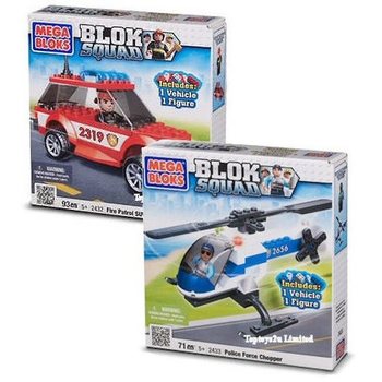 MEGA BLOKS - TŰZOLTÓ JÁRŐR SUV ÉS RENDŐRSÉGI HELIKOPTER (2 db)
