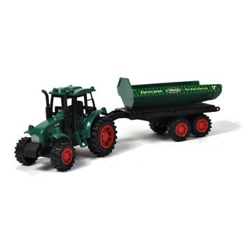 JÁTÉK TRAKTOR UTÁNFUTÓVAL KIÁLLÍTÓDOBOZBAN (12 db)