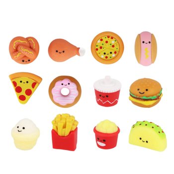 Zs&aacute;kbamacska Squishy Fast Food figur&aacute;k kijelzőn (60 db)
