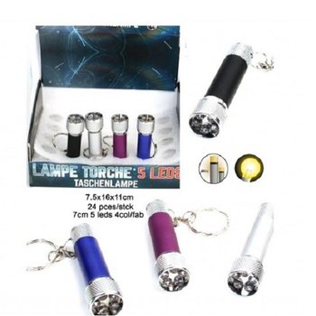 5 LED-es Zseblámpa Kulcstartóval Display-ben (24 db)