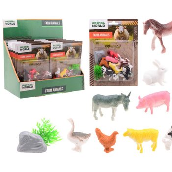 ANIMAL WORLD - Farm &Aacute;llatok J&aacute;t&eacute;kszett 12 r&eacute;szes - Display (12 db)