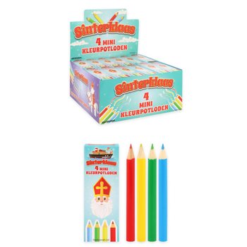 Mikul&aacute;s (Sinterklaas) sz&iacute;nes ceruza k&eacute;szlet 4 r&eacute;szes, displayben (120 db)