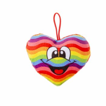 PLÜSS SZIVÁRVÁNY SZÍV SMILEY ARCCAL (24 db)