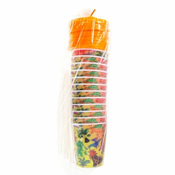 Dinoszauruszos Ital-/Fagylaltos Poh&aacute;r Sz&iacute;v&oacute;sz&aacute;llal - 250ml (12 db)