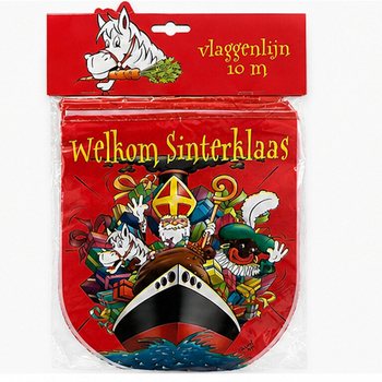 SINTERKLAAS - &bdquo;WELKOM SINTERKLAAS&rdquo; Z&Aacute;SZL&Oacute;F&Uuml;Z&Eacute;R - HOSSZ: 10 m&eacute;ter (6 db)