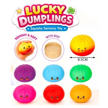 RAGE - LUCKY DUMPLINGS - Squishy Bun Dumplings NAGY M&eacute;ret: 8.5 x 8.5 x 4.8 Cm - DISPLAYBEN (12 db)