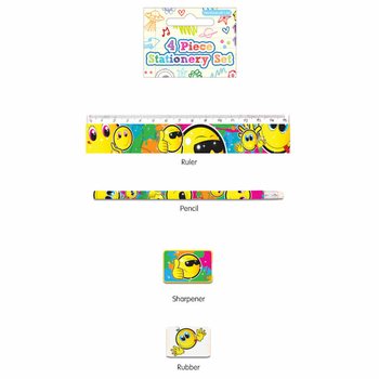 4 RÉSZES SMILEY ÍRÓSZER KÉSZLET (24 db)