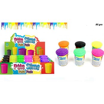 SZÍNES SLIME HORDÓBAN (80 GRAMM) DISPLAY-BEN (24 db)