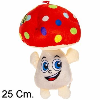 NAGY PLÜSS GOMBA ARCCAL - 25 CM - MIX SZÍNEK (6 db)