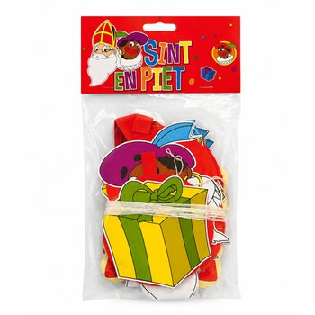 Sinterklaas &eacute;s Piet f&uuml;z&eacute;r f&uuml;ggő d&iacute;szekkel - 4 m (6 db)