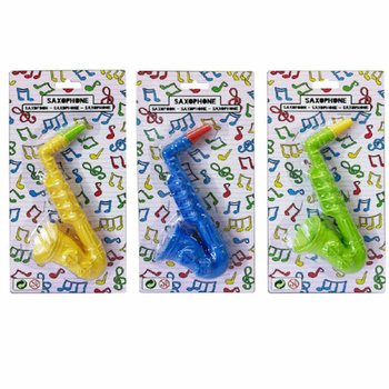 J&aacute;t&eacute;k Szaxofon - 16 cm - Vegyes Sz&iacute;nek - 12 db K&aacute;rty&aacute;n