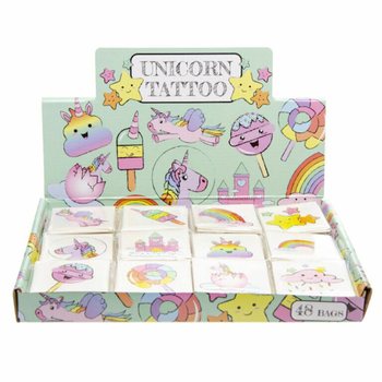 Mókás Tetoválás Unicornis / Egyszarvú - 12 db/csomag (48 db-os display)