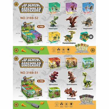 3D Dinoszaurusz &Eacute;p&iacute;tők&eacute;szlet D&iacute;szdobozban - Display (8 db)