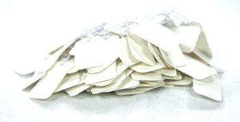 Feh&eacute;r &eacute;kszerc&iacute;mke gumiszalaggal - 1,5x2,4 cm (100 db)