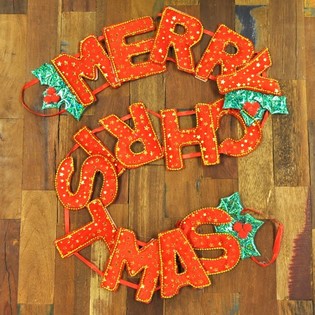 LUXUS MERRY CHRISTMAS GIRLAND (6 db)