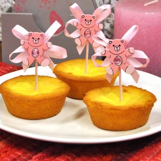 Sz&uuml;let&eacute;si muffin p&aacute;lcika - R&oacute;zsasz&iacute;n maci (12 db)