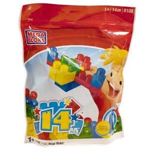 Mega Bloks 8108 - Nagy &eacute;p&iacute;tőkock&aacute;k zs&aacute;kban (14 db-os)