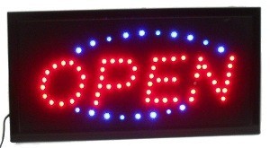LED REKL&Aacute;MT&Aacute;BLA - OPEN 2 SZ&Iacute;N