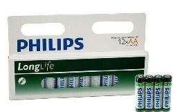 12x ELEM "PHILIPS - SUPER HEAVY DUTY" AA - LONGLIFE (12 db Bliszter)