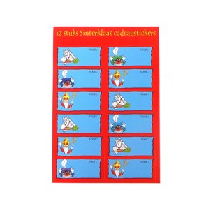 Sinterklaas / Mikul&aacute;s Aj&aacute;nd&eacute;kk&iacute;s&eacute;rő Matrica (24 db) - 12 db-os Csomag