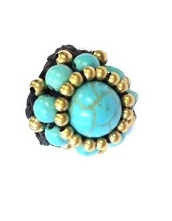 Ibiza st&iacute;lus&uacute; gyűrű t&uuml;rkizk&eacute;k kővel | Boho gyűrű